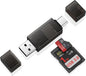 SD Card Reader,High-Speed USB C to Micro SD Card Adapter USB 3.0 Dual Slots,Memory Card Reader for SD/Micro SD/SDHC/SDXC/MMC,Compatible with iPhone 17 16 Pro Samsung S25 A17 MacBook Pro/Air Chromebook