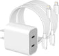 iPhone 14 Super Fast Charger,Dual Port USB C Chargers,iPhone Charger Fast Charging Block,Quick Apple USB C Wall Adapter Plug,2Pack Type C Lightning Cable For iPhone 14/13/12/11/ProMax/MiNi/XR/SE/8Plus