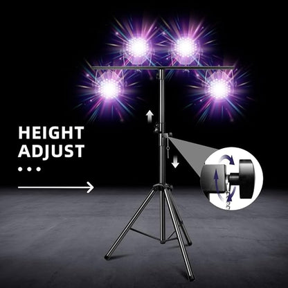 Bloazzup DJ Lights Stand 41-95 Inch, Heavy Duty DJ Stand 1 Pack, Adjustable Height Par Can Tripod Stage Light Stand 8ft, DJ Lighting T Bar Suitable for Stages, Bar, Banquet, Party