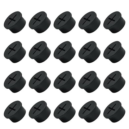 20Pcs Desk Grommet, 3/4" (20mm) Black Silicone Cord Hole Cover, Flexible Rubber Wire Grommets, Wall Grommets for Cables Management, Table, Countertop, Cabinets and Furnitures Wire Organizer