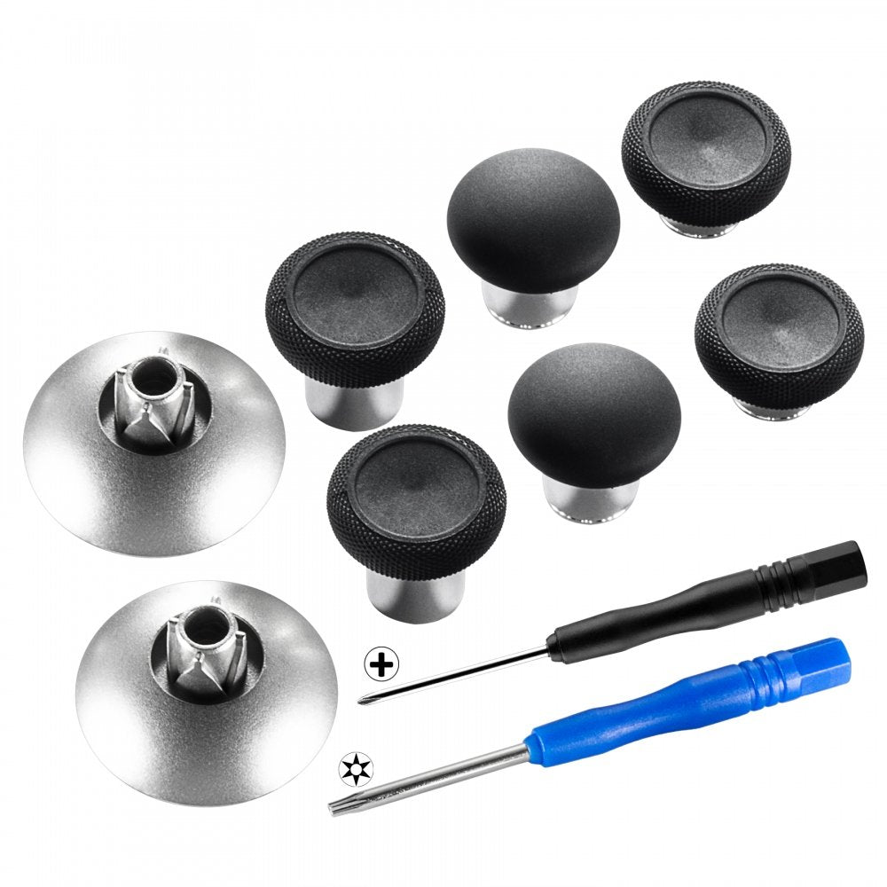 eXtremeRate 8 in 1 Magnetic Metal Thumbsticks for Xbox Series X/S, for Xbox One S/X & PS4 Slim/Pro Controllers with T8H Screwdrivers - Black
