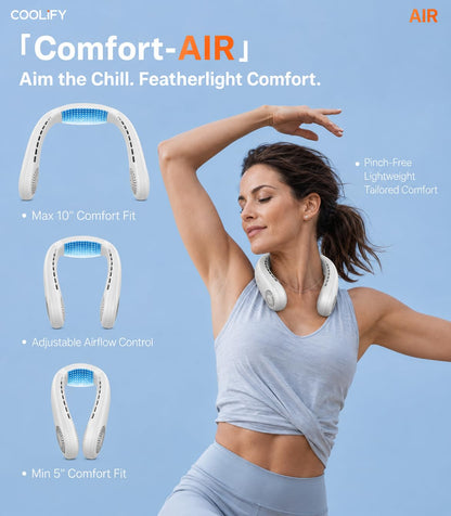 TORRAS COOLiFY Air 2026 Upgraded Neck Fan Air Conditioner, Dual-Airflow Pro Cooling, Ultra Light Portable Fan Rechargeable, Personal Cooling Fan Travel Essentials, Gift for Dad Father,White