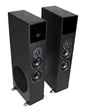 Rockville TM80C Cherry Powered Home Theater Tower Speakers, Dual 8" Subs