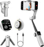 Gimbal Stabilizer for iPhone & Android, 3-Axis Phone Gimbal with OLED Screen, 7.8" Extendable Rod, Face & Gesture Tracking, Ideal for Vlogging, Travel & Video Recording-Smart V8 White