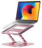 AOEVI Adjustable Laptop Stand with 360 Rotating Base, Computer Stand for Laptop Ergonimic Foldable Laptop Riser for Desk Compatible with MacBook Pro/Air Notebook up to 16 Inches, Gold