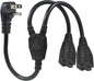 Power Cord Extension Y Splitter - 1 to 2 Way Outlet Adapter NEMA 5-15P 90-Degree Flat Plug to 2 X NEMA 5-15R with SJT 16AWG 3-Prong Cable Wire Extender Space Saver for Kitchen Home Office
