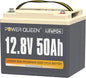 Power Queen 12.8V 50Ah LiFePO4 Battery Upgrade, Grade A Lithium Battery Cells with 50A BMS, Up to 15000 Cycles, Portable & Lightweight for Trolling Motor,Fish Finder Boat,RV,Solar