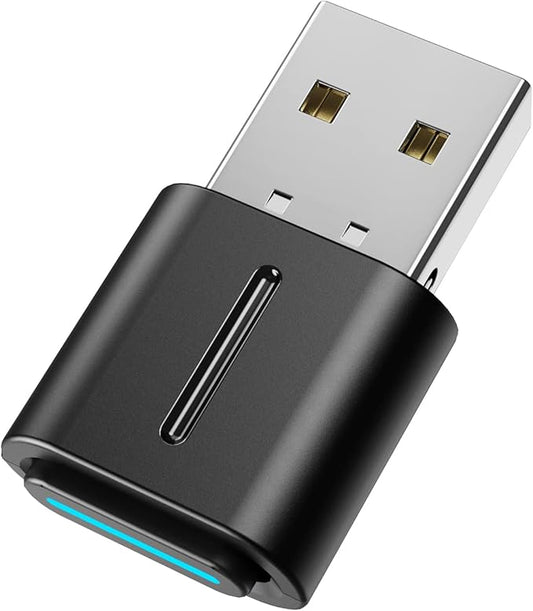 Smof USB Bluetooth Audio Adapter for PS5, PS4, Mac, USB-C Bluetooth 5.2 Adapter with aptX Low Latency, Wireless Audio Transmitter Dongle, Compatible with Bone Conduction Headsets