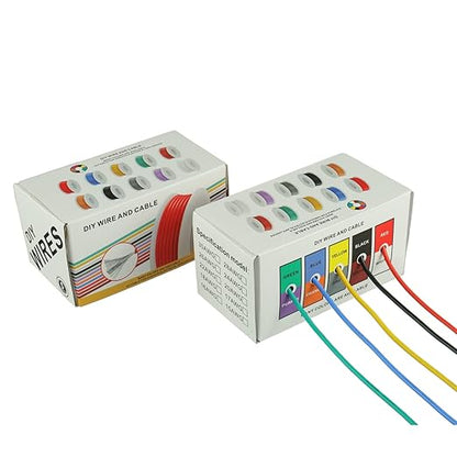 BOJACK 16 AWG Flexible Silicone Wire Electric Wire Hook up Wire Kit 300V Cables with Plus 20 φ4mm Heat Shrink Tubings and a Mini Wire Stripper(5 Colors 13.12Ft Each Color, 16AWG)