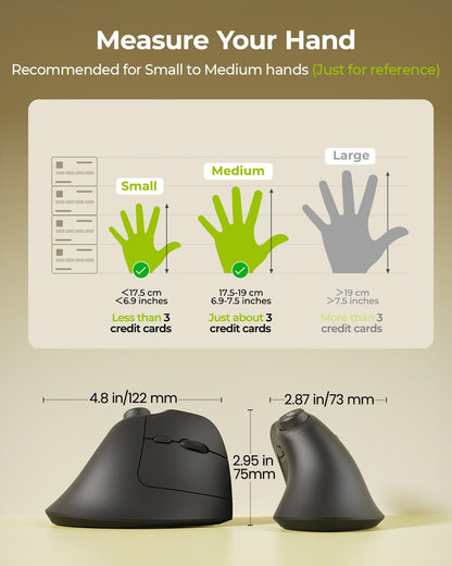 seenda MOU-302 Wireless Bluetooth Ergonomic Vertical Mouse with Volume Knob