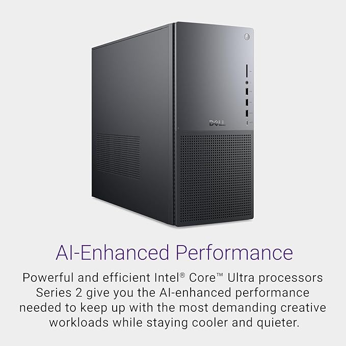 Dell Tower Plus EBT2250 Desktop Computer - Series 2 Intel Core Ultra 9 285 24-Core Processor up to 5.6 GHz, 16GB DDR5 RAM, 4TB NVMe SSD, NVIDIA GeForce RTX 4060 8GB GDDR6, Windows 11 Home, Graphite