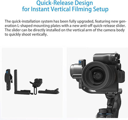 FeiyuTech SCORP 2 Gimbal Stabilizer for DSLR and Mirrorless Camera, Integrated Al Tracking Sensor, 3-Axis Camera Stabilizer for Sony Canon Panasonic Nikon, 2.5kg Payload Touch Screen Vertical Shooting