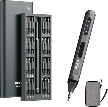 3.7V Electric Screwdriver Kit, 48-in-1 Dual-Head Precision Screwdriver Set with Manual and 170 RPM Electric Screwdriver, USB Rechargeable, Ideal for Precision Electronics Repair