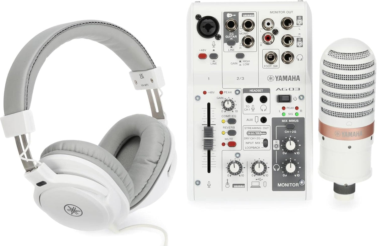Yamaha AG06MK2 White 6-Channel USB-C Audio Interface & Live Streaming Mixer