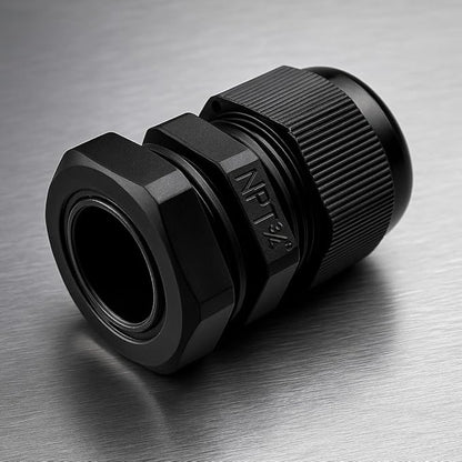 MGI SpeedWare 3/4" NPT Strain Relief Nylon Cord Grip Cable Glands, Black Plastic Grommet 100-Pack