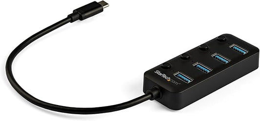 StarTech 4-Port USB-C Hub with 4x USB-A, 5Gbps, Switches (HB30C4AIB)