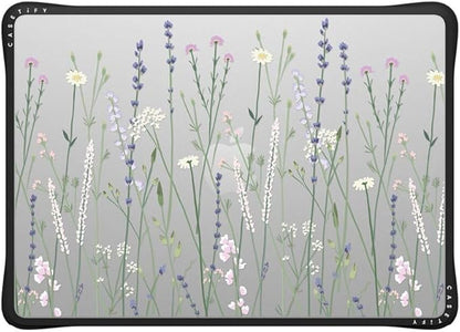 CASETiFY Impact MacBook Air 13.6" (M2-M4) Case [Cushioned Impact Corners/Scratch-Resistant/Anti-Slip Grip] - Gigi Garden Florals - Clear Black