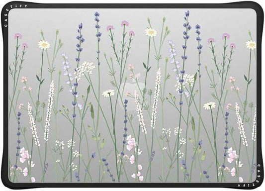 CASETiFY Impact MacBook Air 13.6" (M2-M4) Case [Cushioned Impact Corners/Scratch-Resistant/Anti-Slip Grip] - Gigi Garden Florals - Clear Black