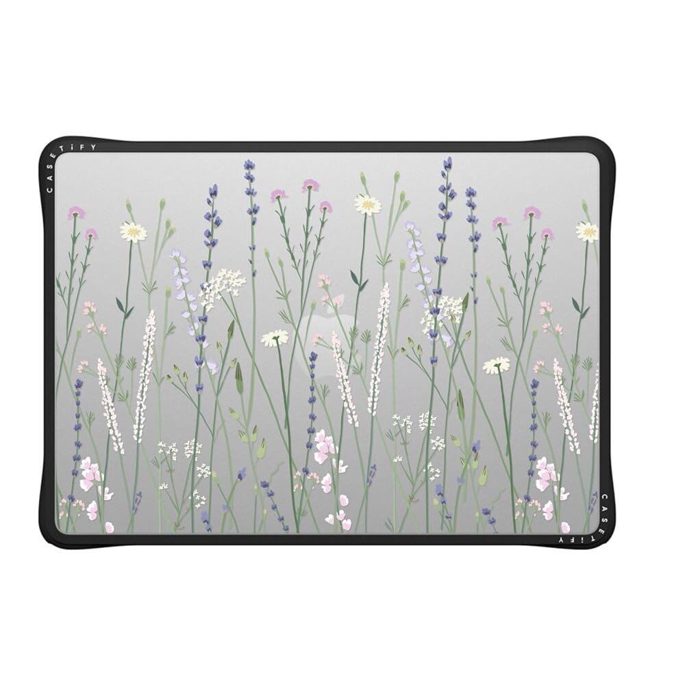CASETiFY Impact MacBook Air 13.6" (M2-M5) Case [Cushioned Impact Corners/Scratch-Resistant/Anti-Slip Grip] - Gigi Garden Florals - Clear Black