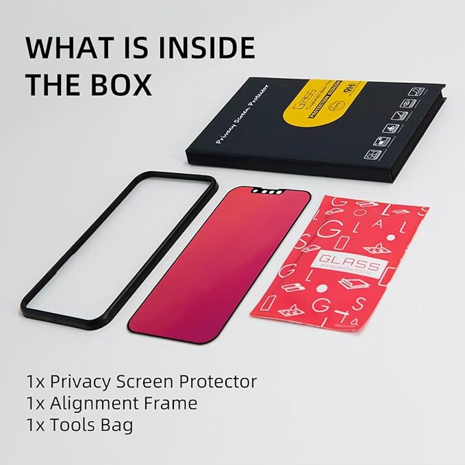 EGKimBa compatible with iPhone 14 Plus or iPhone 13 Pro Max Privacy Screen Protector, 6.7 inch Gradient Colorful Electroplated Anti-Spy Anti-Blue Light Easy Installation Tempered Glass