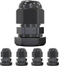 MGI SpeedWare 1/4" NPT Strain Relief Nylon Cord Grip Cable Glands, Black Plastic Grommet 20-Pack
