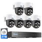 Hiseeu 4K PoE PTZ Security Camera System, 6Pcs 5MP Wired Security Cameras