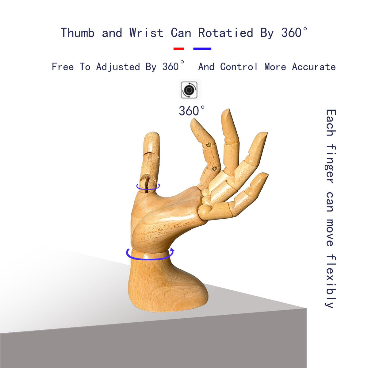 Mannequin,Mannequin Hand,Hand Model,Hand Mannequin for Nails,Drawing Mannequin,Wooden Hand,Wooden Mannequin,Wood Hand,Hand Model for Drawing,Female Hand of Right.