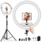 22" Ring Light with Stand: Touch Screen LED Display & 75" Tall Tripod,