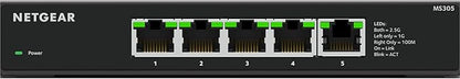 NETGEAR 5-Port Multi-Gigabit Ethernet Unmanaged Essentials Network Switch (MS305) - with 5 x 1G/2.5G, Desktop or Wall Mount, and Limited 3 Year Protection