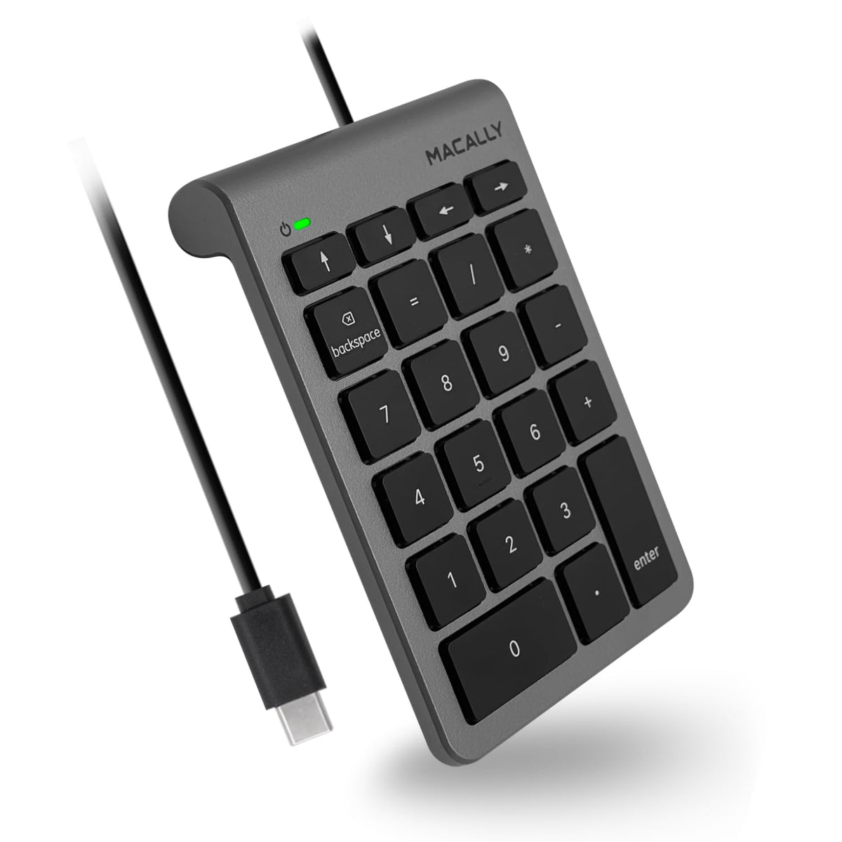 USB C Wired Number Pad for Mac - 10 Key USB Keypad, Type C Numeric pad, Number Keypad for Keyboard and Number Pad for Laptop, MacBook Pro/Air, iMac, and PC - 5ft Cable Numpad - Silver Keypads