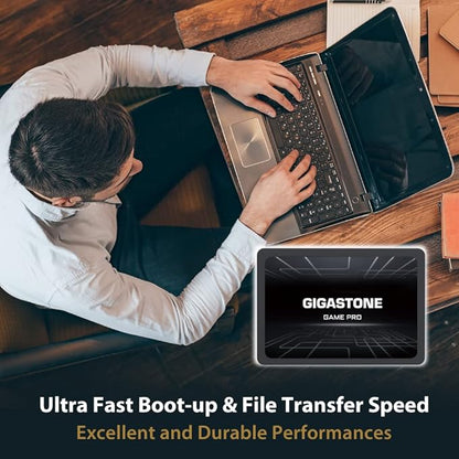 Gigastone SATA SSD 128GB (2-Pack) 2.5 inch SSD 510MB/s Upgrade Laptop PC Memory and Storage PS4 HDD Replacement 2.5" Internal Solid State Hard Drives SATA III SLC Cache 3D NAND Game Pro Performance