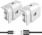 Rechargeable Controller Battery Pack with 4 Cover Play and Charge Kit with Micro USB Charging Cable for Xbox 1, S/X/Elite Wireless Remote (2 Pack-White)