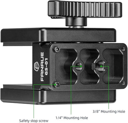 FANAUE GS-01Arca Swiss Rifle Saddle Mount, Hunting Tripod Clamp with Quick Release Plate, Shooting Tripod Rest, Enhanced Accuracy Ball Head & Adapter for Hunting and Shooting