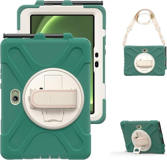 Rantice Case for Samsung Galaxy Tab Active5 Pro 10.1” /Active4 Pro/Active Pro 10.1, Shockproof Drop Protection Case with Stand, Hand Strap & Shoulder Strap for SM-X350/X358/T540/T547/T630/T638, Green