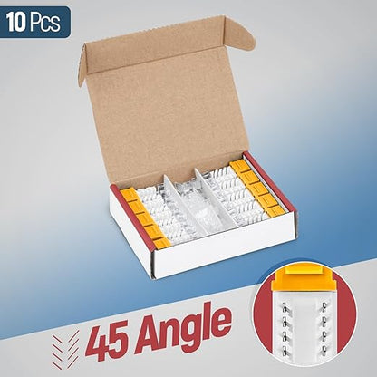 Everest 45° Angled RJ45 Cat6 Keystone Jacks 10-Pack in Yellow - Slim Profile Female RJ45 Connectors - Cat 6 Keystone Jack - Compatible with 45° Angled Speed Termination Tool - 45Term (B0BL3GS7ZY)