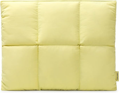 Comfyable Puffy Laptop Sleeve 13 Inch 14 Inch, Quilted Puffer Laptop Carrying Case, Pillow Case Compatible with MacBook Air M4 2025 M3 M2 M1, MacBook Pro M4 Pro/Max, Yellow