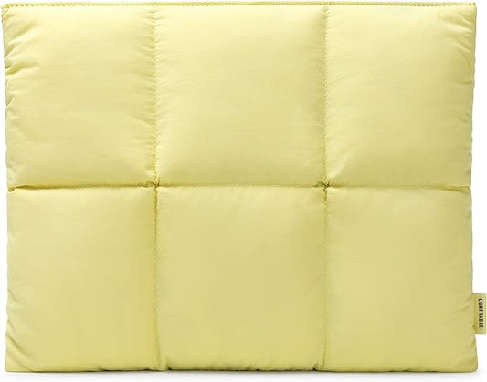 Comfyable Puffy Laptop Sleeve 13 Inch 14 Inch, Quilted Puffer Laptop Carrying Case, Pillow Case Compatible with MacBook Air M4 2025 M3 M2 M1, MacBook Pro M4 Pro/Max, Yellow