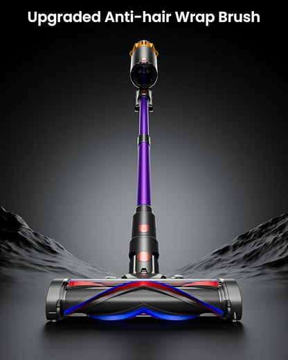 Cordless Vacuum Cleaner, 600W 50KPA 70 Mins Vacuum Cleaners for Home, Self-Standing Cordless Vacuum with Charging Dock Station, LED Display, Upgraded Anti-Tangle Stick Vacuum for Pet Hair/Carpet/Floor
