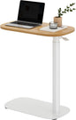 SANODESK Adjustable Overbed Bedside Table Pneumatic Adjustable Height Laptop Computer Standing Desk Cart with Tray, Hospital and Home Use(23.6" W x 13.8" D,Maple)
