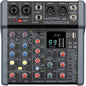 A-Series Professional Mixer for Recording DJ Stage Karaoke Music Application w/ 99 DSP Effect USB Drive for Computer Recording Input, XLR Microphone Jack, 48V Power for Professional (6-Channel)