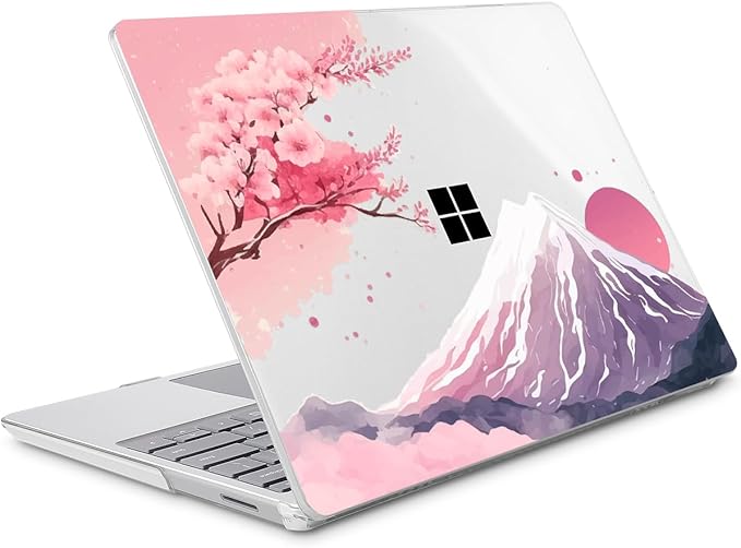 Tuiklol Case for 15 Inch Microsoft Surface Laptop 5/4/3 2022-2020, Model 1979/1953/1872/1873 Hard Shell Cover, Keyboard Cover+Screen Protector+Dust Plugs,Mountain and Tree