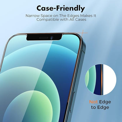 UNBREAKcable 3-Pack Screen Protector for iPhone 12 / iPhone 12 Pro, Double Shatterproof Tempered Glass [Easy Installation] [9H Hardness] [99.99% HD Clear] [Case Friendly] for iPhone 6.1 inch
