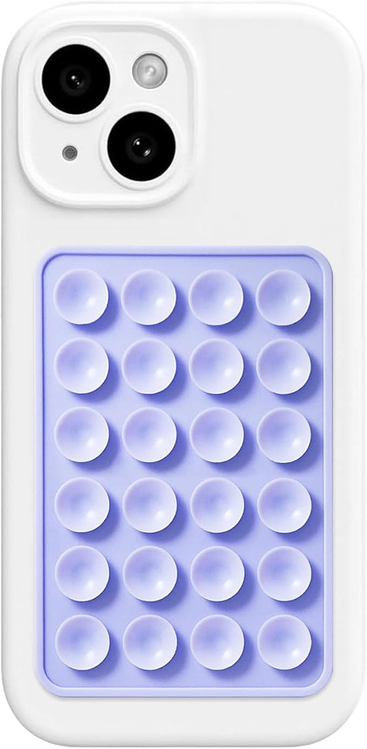 AZXYI Anteel Silicone Suction Phone Case Mount, Silicon Adhesive Suction Cup Phone Mount, Non Slip Sticky Phone Grip for Cellphone, Strong Grip Holder for Selfies and Videos (Lavender)