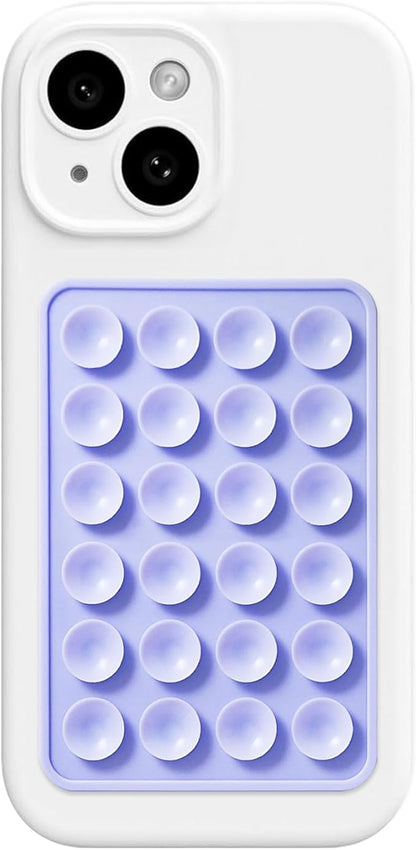 AZXYI Anteel Silicone Suction Phone Case Mount, Silicon Adhesive Suction Cup Phone Mount, Non Slip Sticky Phone Grip for Cellphone, Strong Grip Holder for Selfies and Videos (Lavender)