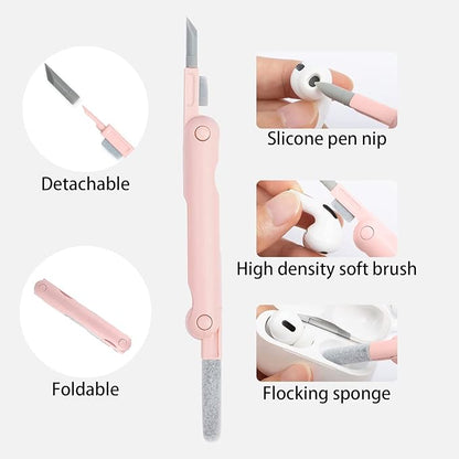7 in 1 Electronic Cleaner kit - Keyboard Cleaner, Keyboard Cleaning Kit, Laptop Cleaner with Brush, Electronic Cleaner for Airpods pro/Laptop/Phone/Computer/Screen (Give Away a Flannel Cloth) Pink