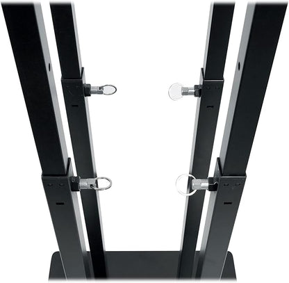 Rockville RTP33-TV Black Totem DJ Speaker/Lighting Stand, Detachable TV Mount, Adjustable Height, Stable Base, for DJs and Event Professionals