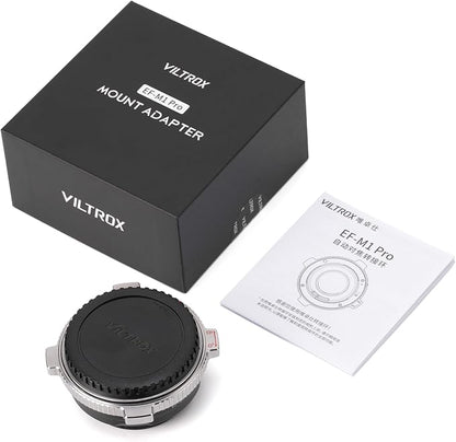 VILTROX EF-M1 Pro Auto Focus Lens Adapter Lens Mount Converter with Security Lock Compatible with Canon EOS EF/EF-S Lens to M4/3 MFT GH4 GH5 GF6 GX7 E-M5 E-M10II E-PL5 Cameras