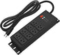 CCCEI Black Heavy Duty Power Strip Surge Protector 20 AMP, 8 Outlets 12 Gauge Industrial Shop Garage Metal Multiple Outlets, 20 FT Extension Cord 5-15P Adapter High Amp 6-20R T-Slot 20a for Appliance
