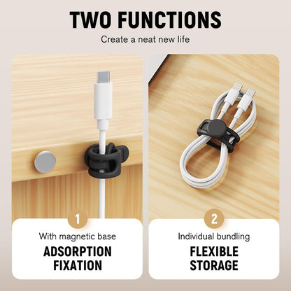 24pcs Silicone Cable Ties, Magnetic Data Cable Organizers Reusable Cable Ties Wire Organizer Adjustable Fastening Cable Straps Magnetic Silicone Cable Straps Cord Organizer for Bundling Earphone
