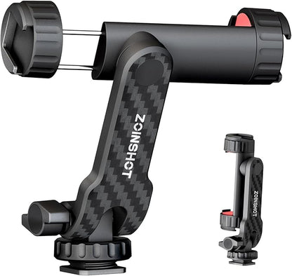 Phone Tripod Mount, Universal Cell Phone Mount for Tripod with 2 Cold Shoe & 1/4" Standard Screw, 360° Rotates & 180° Tilts Adjustable Phone Holder Adapter for Mobile & Camera Photography